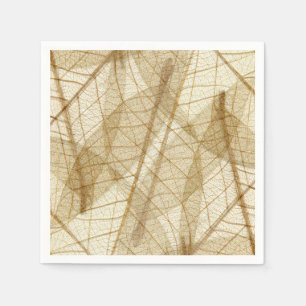 Serviettes En Papier Feuilles de dentelle de crème pâle rustique