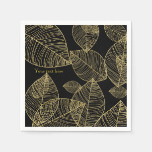Serviettes En Papier Feuilles d'or sur une élégante fête de mariage noi