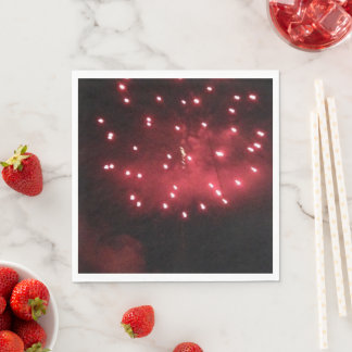 Serviettes en papier Feux d'Artifice Rouges