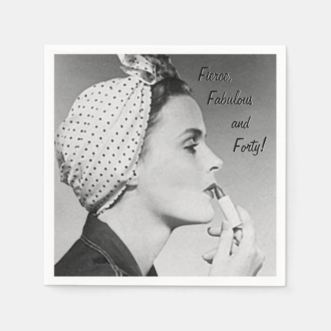 Serviettes En Papier Fierce, fabuleux et quarante ! (Devant)