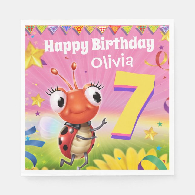 Serviettes En Papier Fille faite sur commande 7yrs de serviette de (Devant)