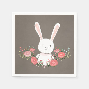Serviettes En Papier Fille rustique florale de région boisée de