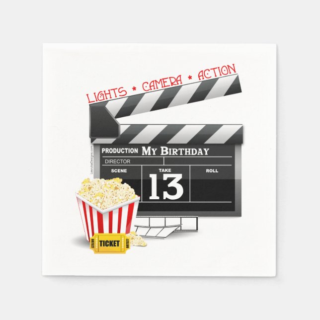 Serviettes En Papier Film Thème 13ème anniversaire (Devant)