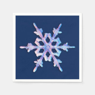 Serviettes En Papier Flacon de neige Iridescente sur bleu foncé