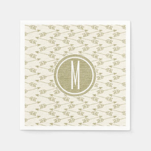 Serviettes En Papier Flèches tribales Monogramme Parties scintillant