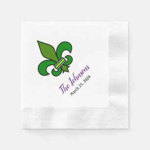 Serviettes en papier Fleur de Lis pour Mardi Gras
