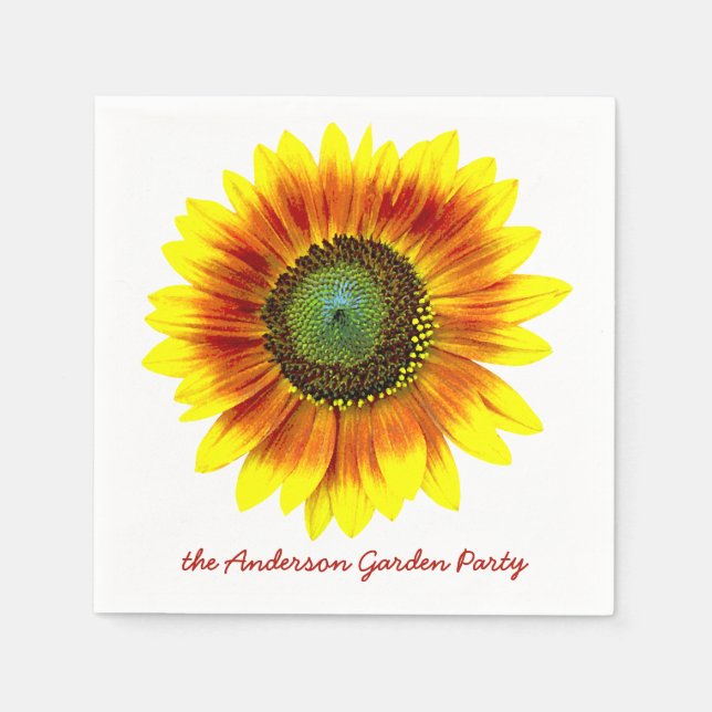 Serviettes En Papier Fleur de tournesol Floral Jaune Fleur Jardin (Devant)