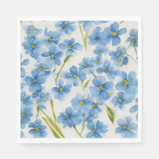 Serviettes en papier fleur watercolor myosotis