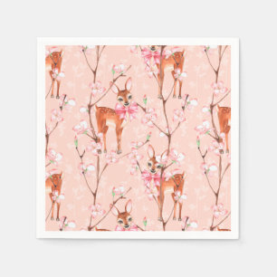 Serviettes En Papier Fleurs de cerisier et faons /2