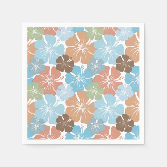 Serviettes En Papier Fleurs d'Hibiscus Tropical Hawaïen (Devant)