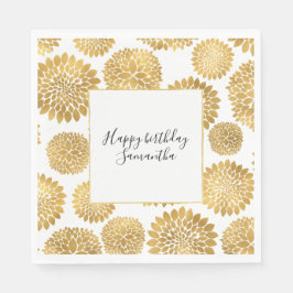 Serviettes En Papier Fleurs d'or chic