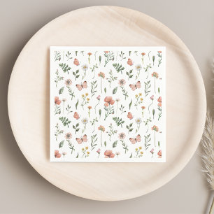 Serviettes en papier fleurs sauvages Boho