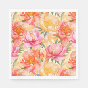 Serviettes en papier floral
