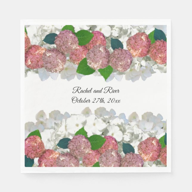 Serviettes en papier floral mélangé saumon et cora (Devant)