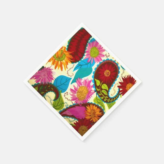 Serviettes En Papier Floral Paisley (Coin)