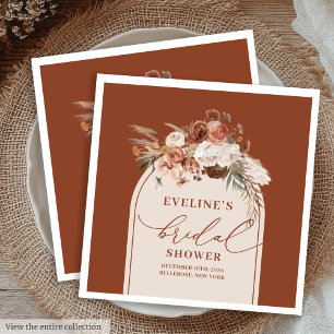 Serviettes en papier floral Pampas aquarelle pour 