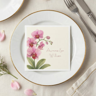 Serviettes en papier florales personnalisées avec