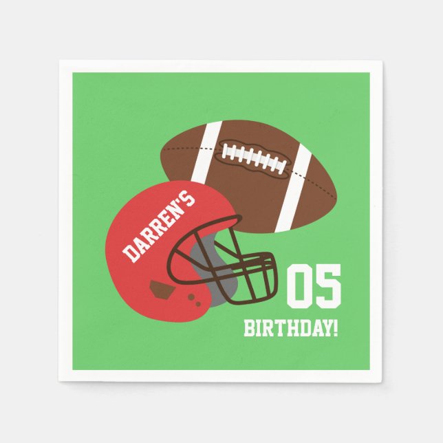 Serviettes En Papier Fournitures American Football Anniversaire de enfa (Devant)