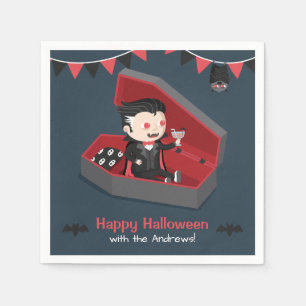 Serviettes En Papier Fournitures de fête d'Halloween de vampire mignon 