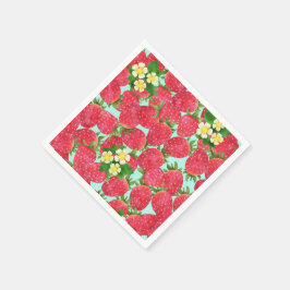 Serviettes en papier fraise