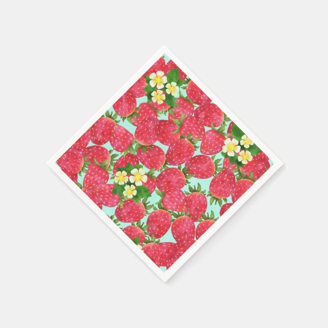 Serviettes en papier fraise (Coin)
