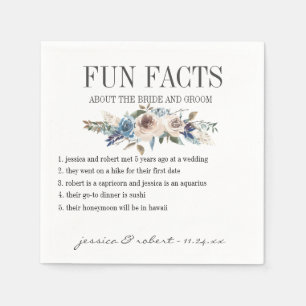 Serviettes En Papier Fun Facts Floral Personnalisé