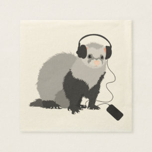 Serviettes En Papier Furet drôle de mélomane