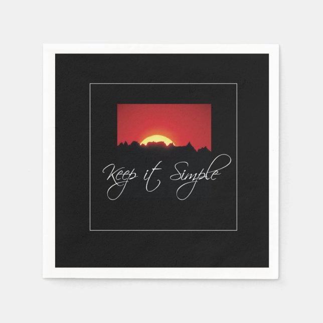 Serviettes En Papier Gardez-le simple rétablissement, lever du soleil,  (Devant)