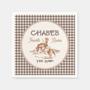 Serviettes en papier Gingham marron Rodeo