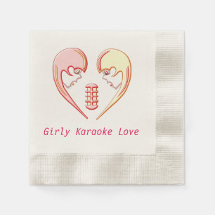 Serviettes En Papier Girly BFF Karaoke Love Heart