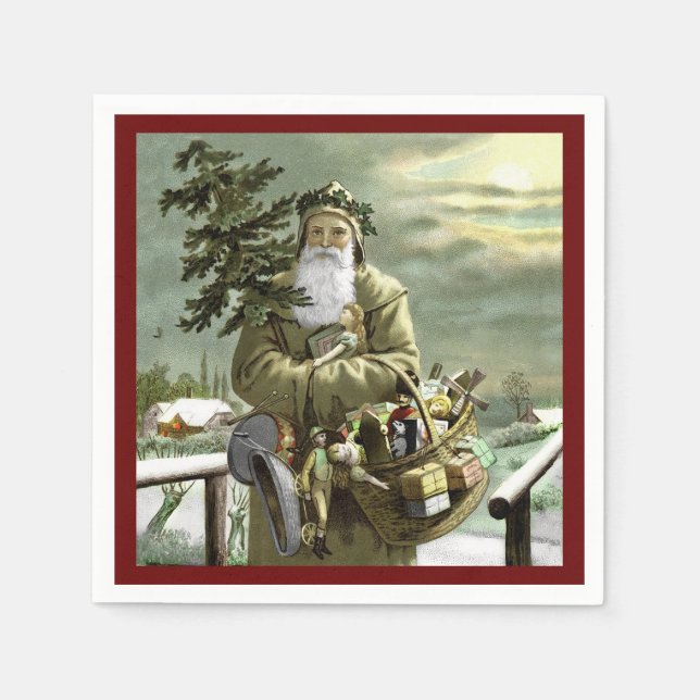 Serviettes En Papier God Jul Swedish Père Noël (Devant)