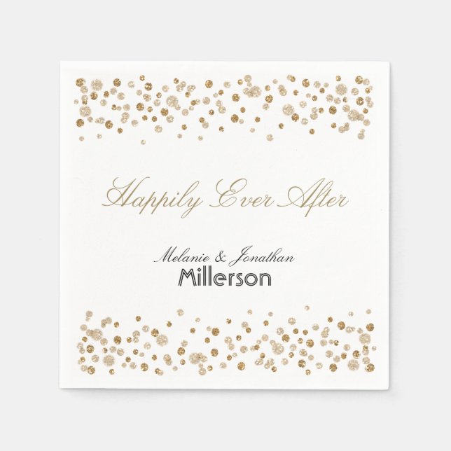 Serviettes En Papier Gold Confeti Glitter (Devant)