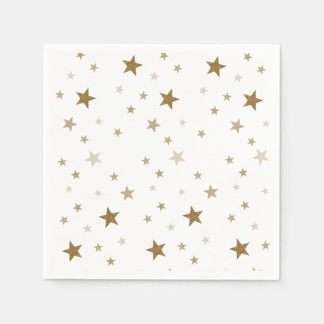 Serviettes en papier Gold Stars (Devant)