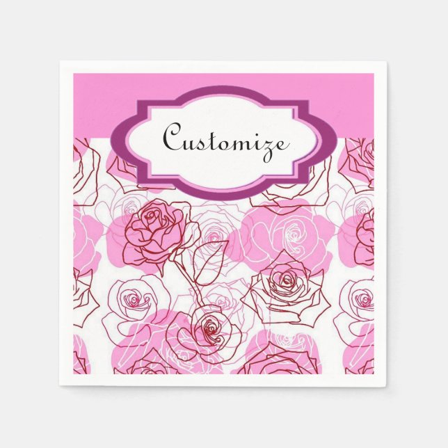 Serviettes En Papier Grace & Appréciation Roses Roses Rose serviettes (Devant)