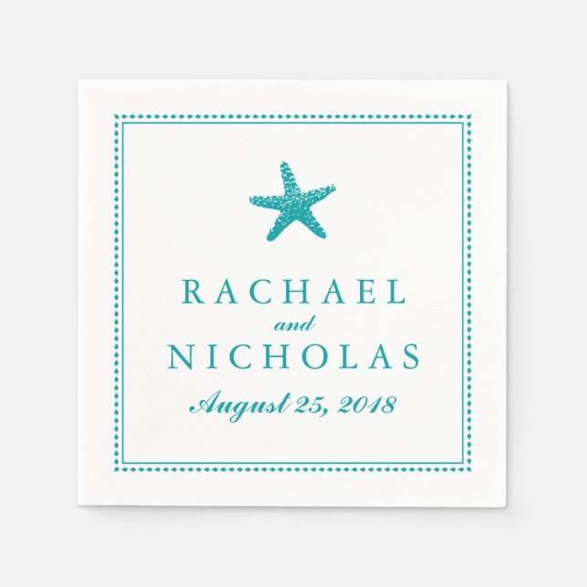 Serviettes En Papier Gracity Starfish | MARIAGE (Devant)