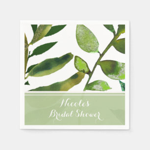 Serviettes En Papier Green Botanical Glam Plante Feuilles Élégant maria