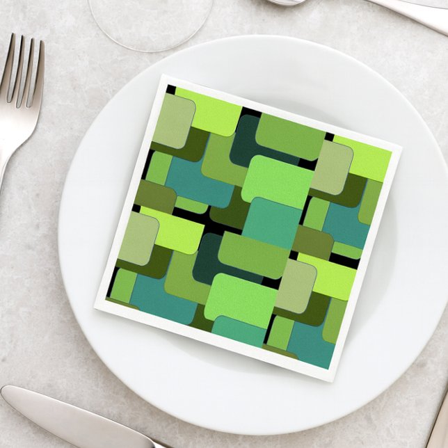 Serviettes En Papier Green Emerald Lime Jade Moderne Abstrait (Créateur téléchargé)