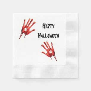 Serviettes En Papier Halloween des mains sanglantes