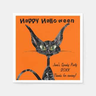 Serviettes En Papier Halloween Kitty