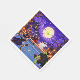 Serviettes en papier Halloween Pickleball Épouvant