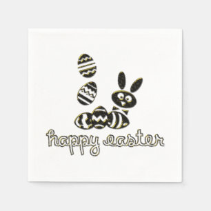 Serviettes En Papier Happy Easter Paper Napkin Digital Embossage effet