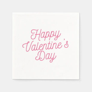 Serviettes En Papier Heureuse Sainte-Valentin rose Napkin