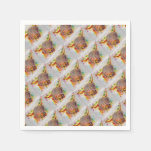 Serviettes En Papier Highland Cow