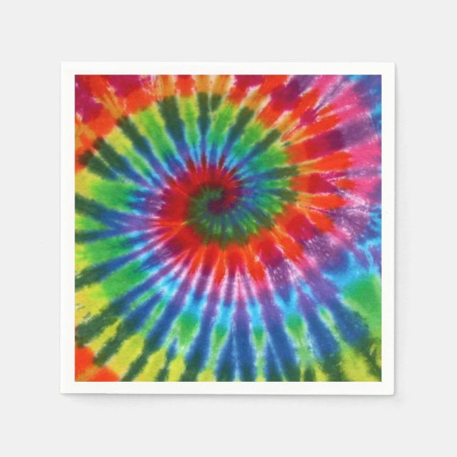 Serviettes En Papier Hippy Peace Retro 60s Tie Dye (Devant)
