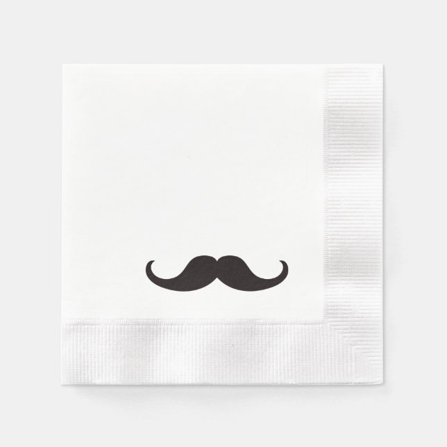 Serviettes En Papier Hipster Mustache | (Devant)