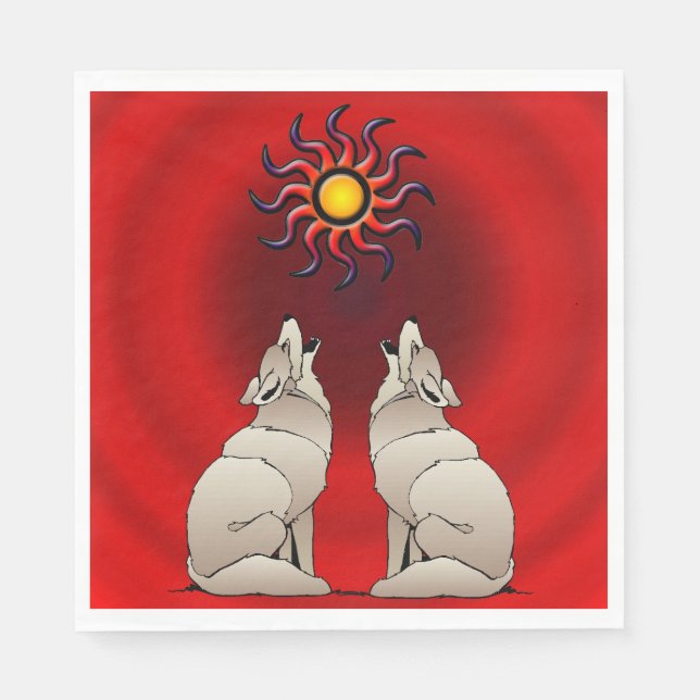 SERVIETTES EN PAPIER HOLING COYOTES (Devant)