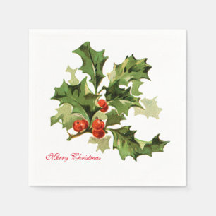 Serviettes En Papier Holly et Berries Napkin
