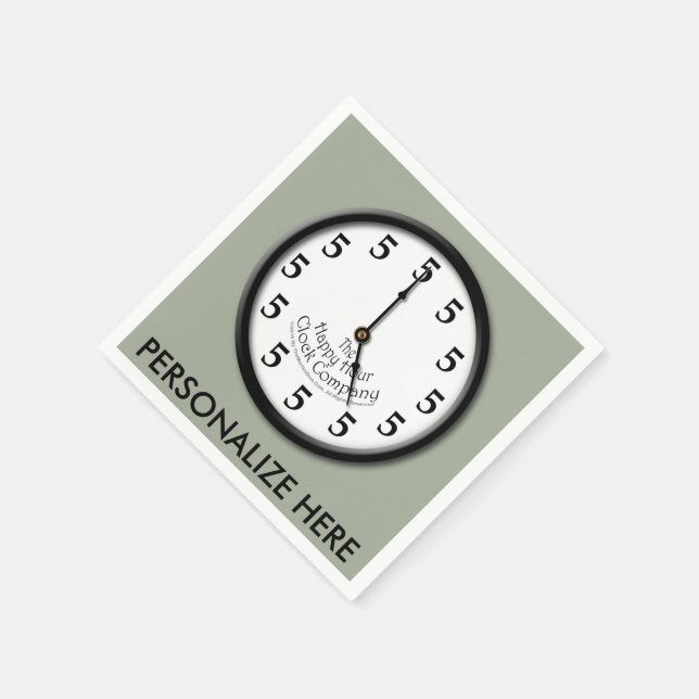 Serviettes En Papier Horloge 5 O (Coin)