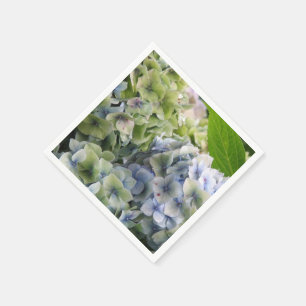 Serviettes En Papier Hortensias bleus en pastel