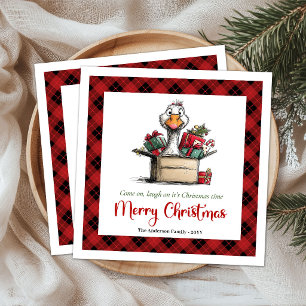 Serviettes en papier humoristiques de Noël avec oi